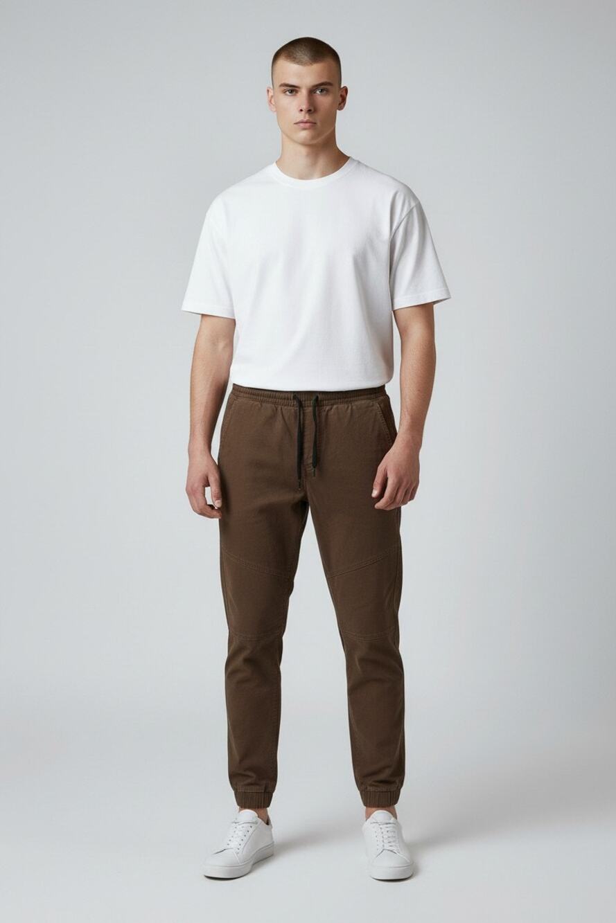 M Mens Pants Never Lose Hedge Chocolate Brown Joggers Athleisure Casual